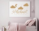 Clouds Moon and Stars with Personalized Name Decal